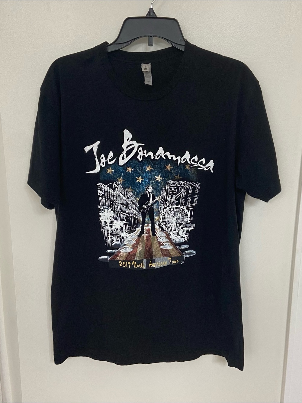 Joe Bonamassa 2017 North American Tour T-Shirt Black Size L Double Sided Concert
